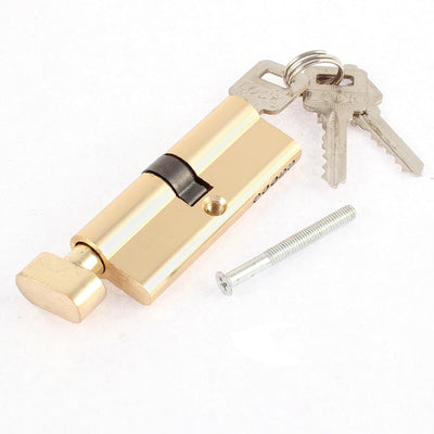 Harfington Uxcell 85mm Long Anti-theft Security Metal Door Lock Cylinder Gold Tone w Keys