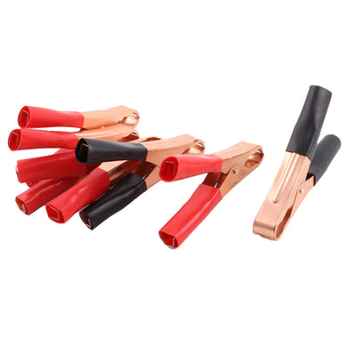 Harfington Uxcell 6pcs Black Red Sleeve Metal Auto Car Battery Alligator Clip Test Clamp Connector 10cm Long 60A