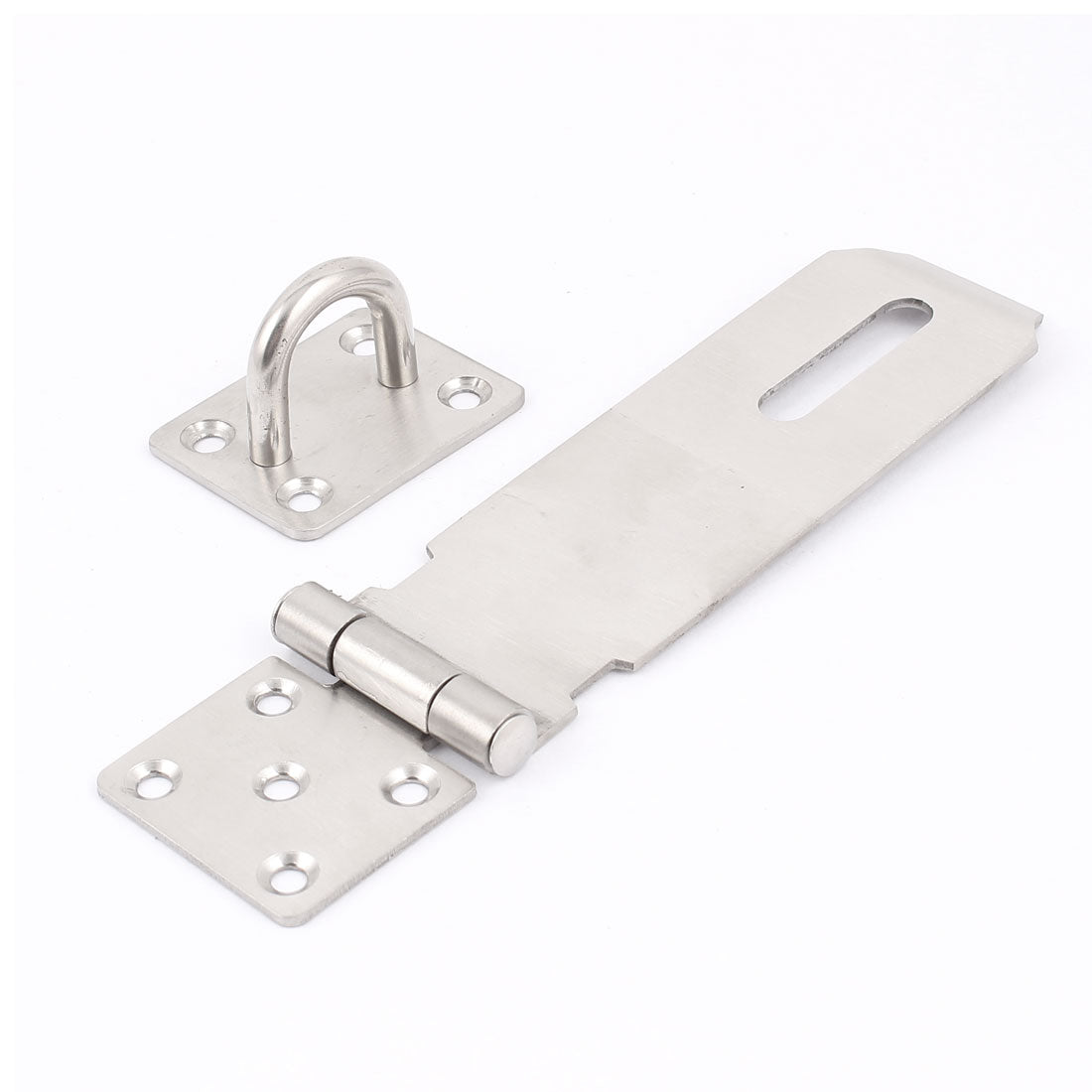 uxcell Uxcell 6" Long Silver Tone Metal Door Cupboard Cabinet Clasp Gate Lock Padlock Latch Hasp Staple