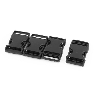 Harfington Uxcell 4pcs Black Plastic Curved Side Quick Release Buckles Snap Clip for 25mm Webbing Band