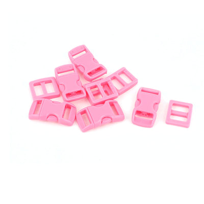 Harfington Uxcell Pink Plastic Luaggage Side Quick Release Clasp Buckles 10-11mm Webbing Strap Band 5pcs