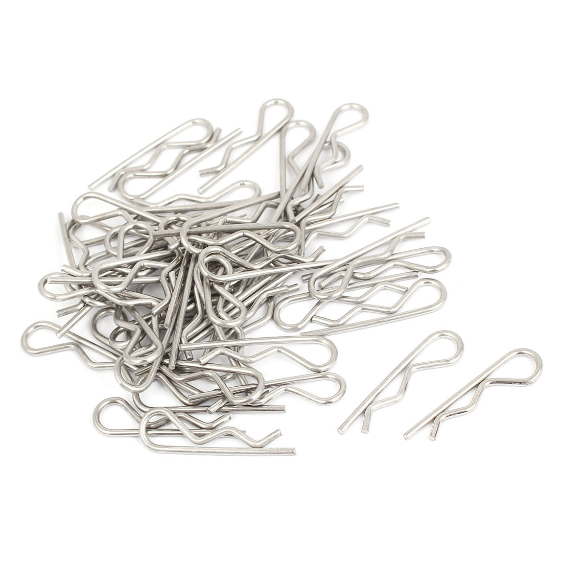 uxcell Uxcell 1.5mm x 33mm Stainless Steel R Shaped Cotter Clip Pin Silver Tone 50pcs
