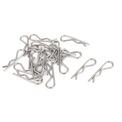 Harfington Uxcell 20 Pcs Hair Pins Cotter Clip Hardware Silver Tone 1.2mm x 25mm