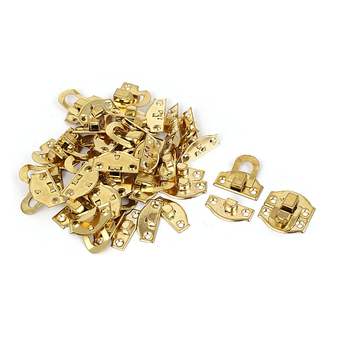 uxcell Uxcell Suitcase Case Chest Box Decorative Lock Hasp Metal Toggle Latch Gold Tone 20pcs