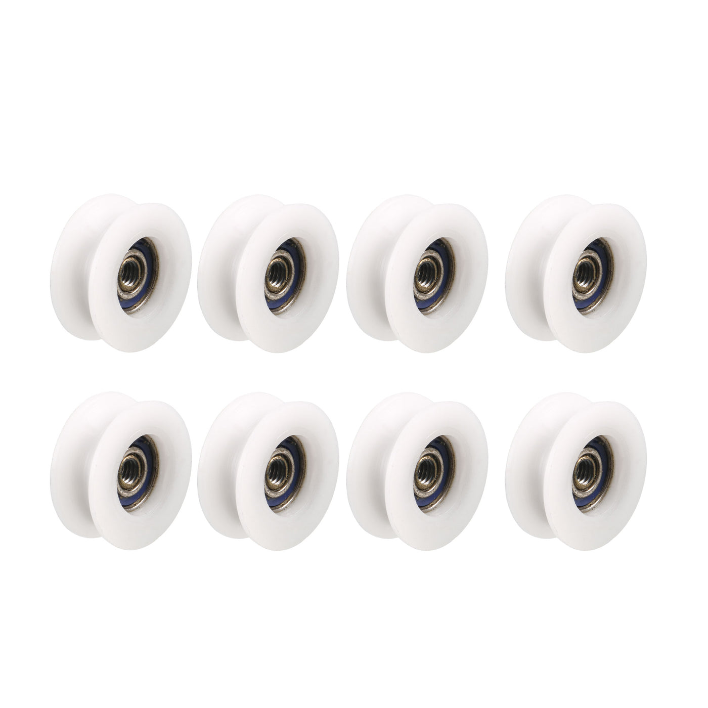 uxcell Uxcell Round Groove Nylon Pulley Wheels Roller 8 Pcs for 5mm Rope