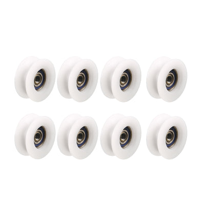 Harfington Uxcell Round Groove Nylon Pulley Wheels Roller 8 Pcs for 5mm Rope
