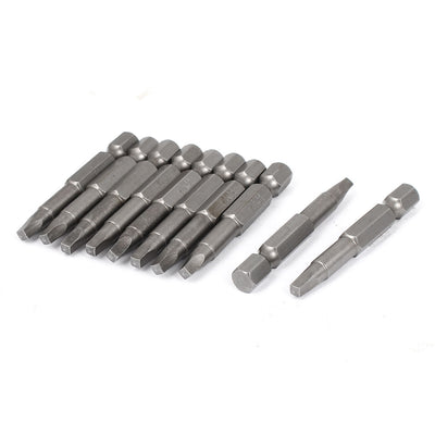 Harfington Uxcell 50mm Length 1/4" Hex Shank S2 Magnetic Square Screwdriver Bits 10pcs