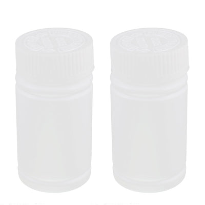 Harfington Uxcell Plastic White Bottle Pill Box Chemical Reagent Container 2pcs