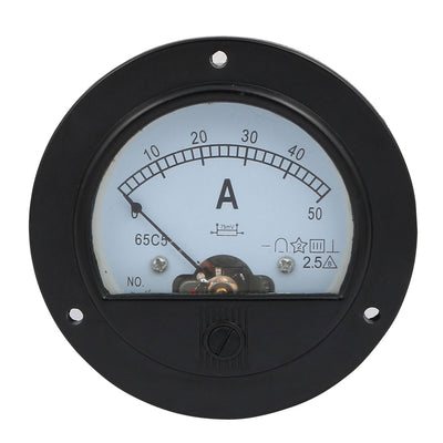 Harfington Uxcell DC 0-50A Measure Range Round Analog Panel Ammeter Gauge Amperemeter Class 2.5