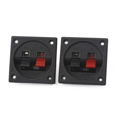 Harfington Uxcell 2pcs 56mm x 56mm 2 Positions Push Type Spring Load Audio Speaker Terminals Board