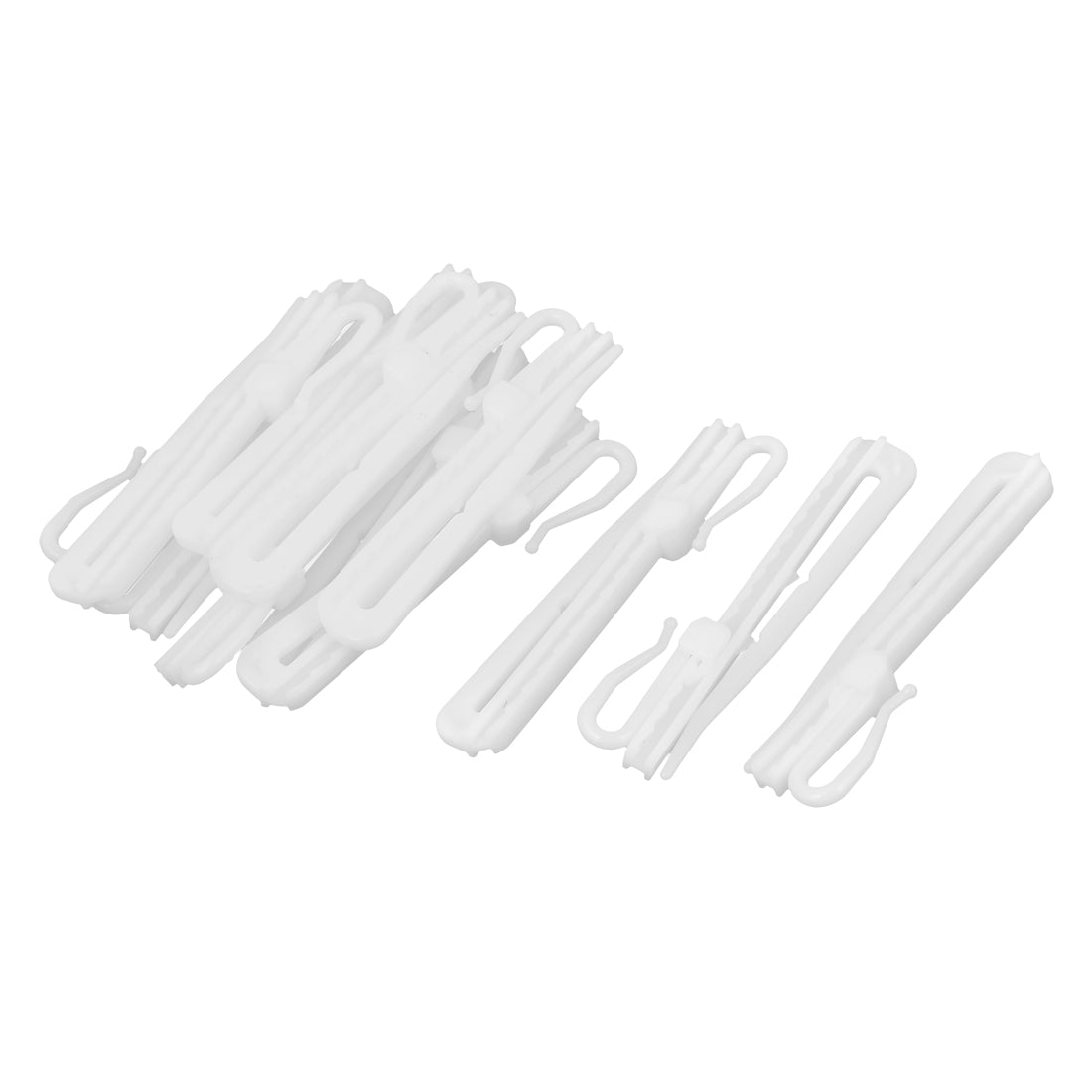 uxcell Uxcell Window Curtain Drape Plastic Adjustable Tape Clip Hooks 84mm Long White 12pcs