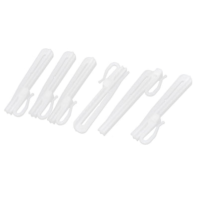 Harfington Uxcell Window Curtain Drape Plastic Adjustable Tape Clip Hooks 84mm Long White 6pcs