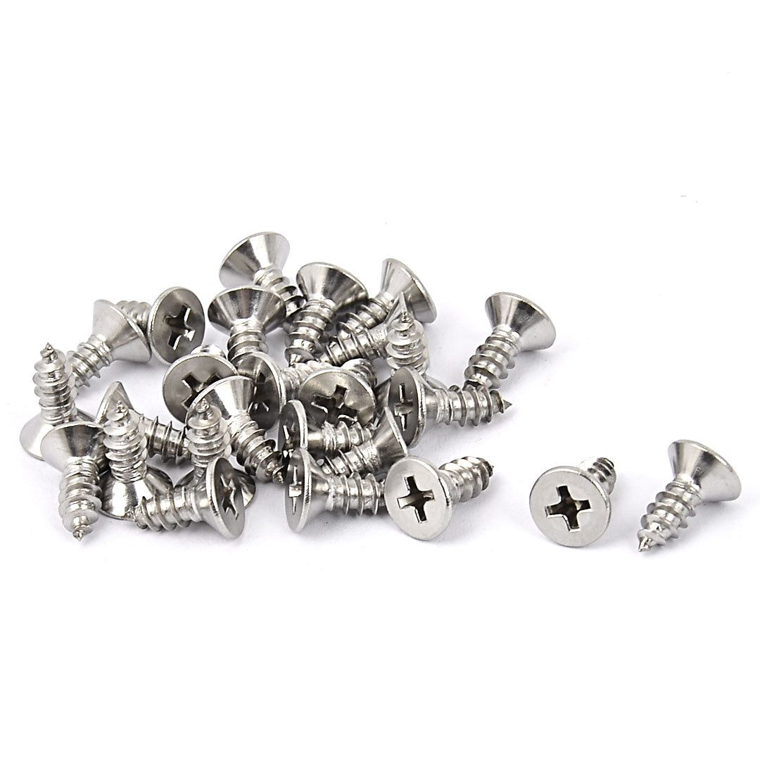 Uxcell Uxcell M4.8 x 13mm Cross Head Countersunk Self Tapping Screw Fasteners 25 Pcs
