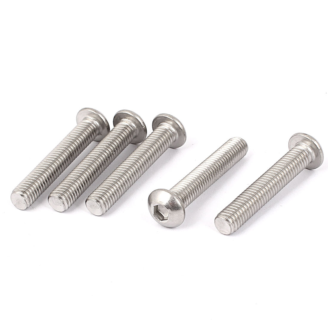 Uxcell Uxcell M8 x 45mm Stainless Steel Button Head Socket Cap Screw Silver Tone 5 Pcs