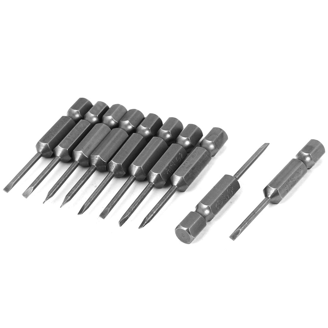 Uxcell Uxcell 2.5mm Tip Magnetic Slotted Flat Head Screw Driver Bits 10 Pcs