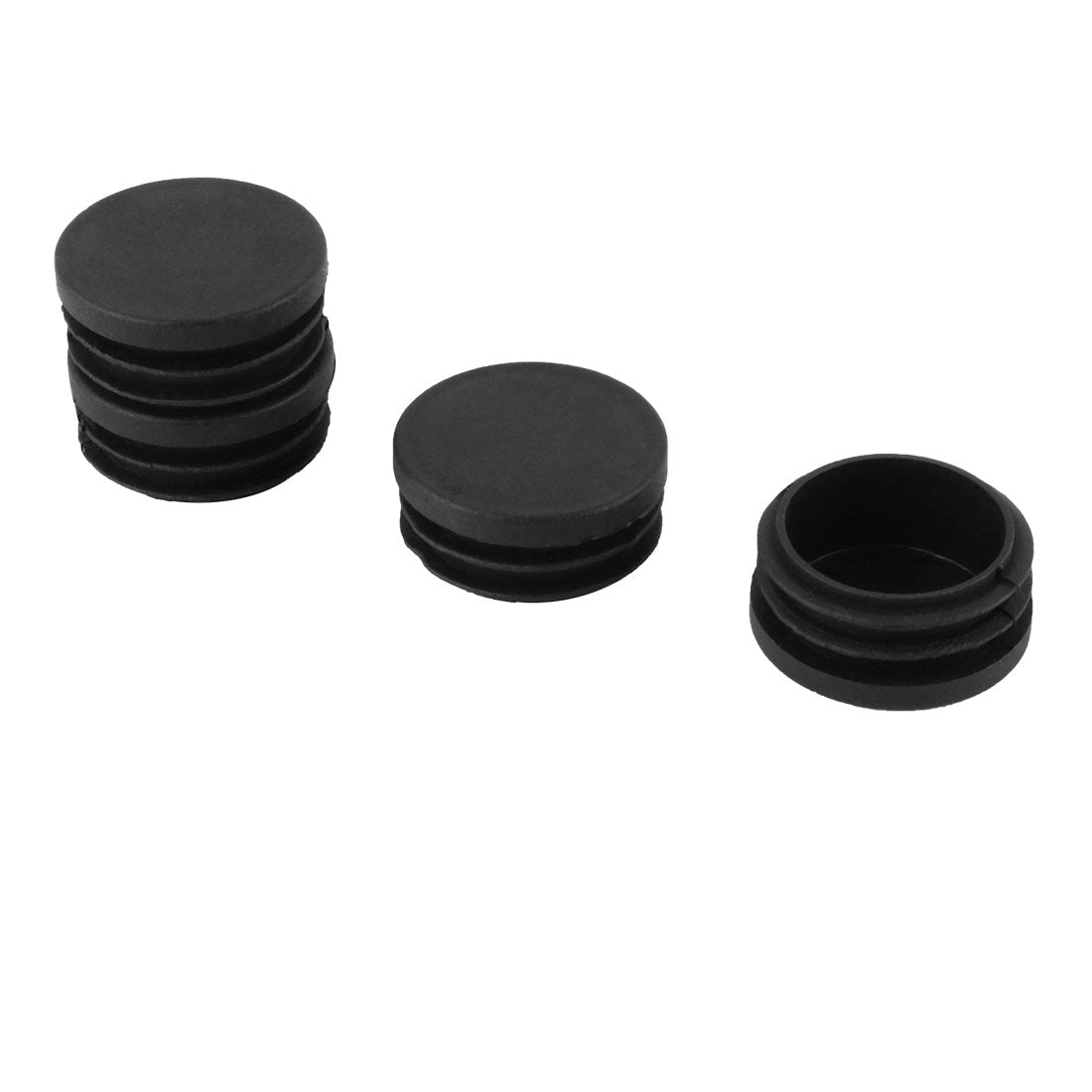 uxcell Uxcell Plastic Round Table Blanking End Cap Cover Pipe Tube Insert Black 38mm Dia 4pcs