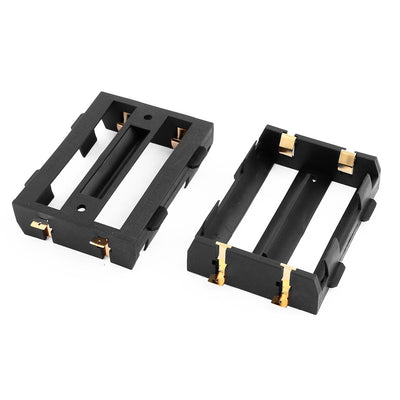 Harfington Uxcell 2PCS Nylon Shell Brass Series Connection 2 x 26650 Batteries Surface Mounted Devices Storage Holder