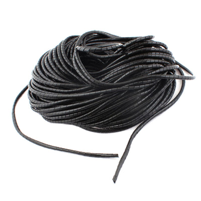 Harfington Uxcell 4mm Outer Diameter Black Polyethylene Spiral Wrapping Band Cable Wire Computer Cord Manager 27M Length