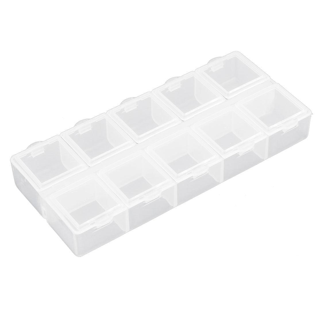 uxcell Uxcell Jewelry Pills Plastic 10 Slots Storage Case Box Organizer Container Clear