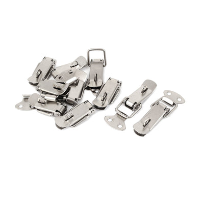 Harfington Uxcell Toolbox Chest Box Spring Loaded Straight Loop Toggle Catch Latch Hasp 10pcs