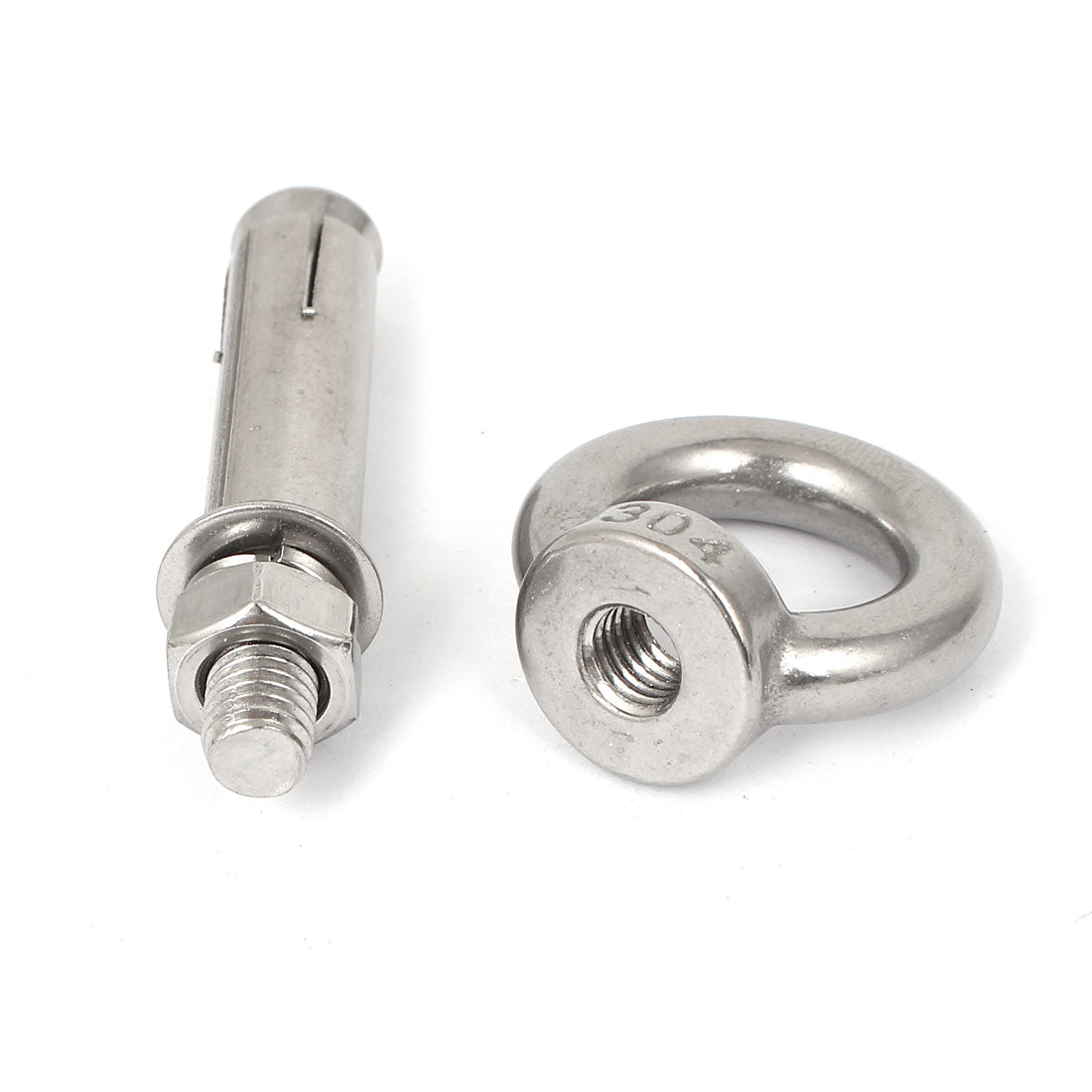 uxcell Uxcell M8x60mm Wall 304 Stainless Steel Expansion Screw Closed Hook Shield Bolts 2pcs