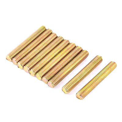 uxcell Uxcell 1mm Pitch M6 x 40mm Full Threaded Rod Bar Bronze Tone 10 Pcs