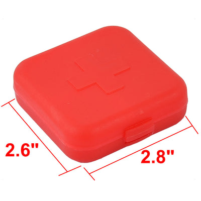 Harfington Uxcell Travel Portable Pill 4 Compartments Storage Case Box Holder Red