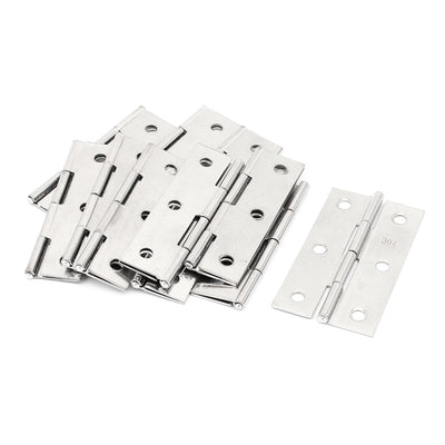 Harfington Uxcell 11 Pcs Stainless Steel 4.5mm Mounting Hole 2.6" Length Cabinet Door Hinge