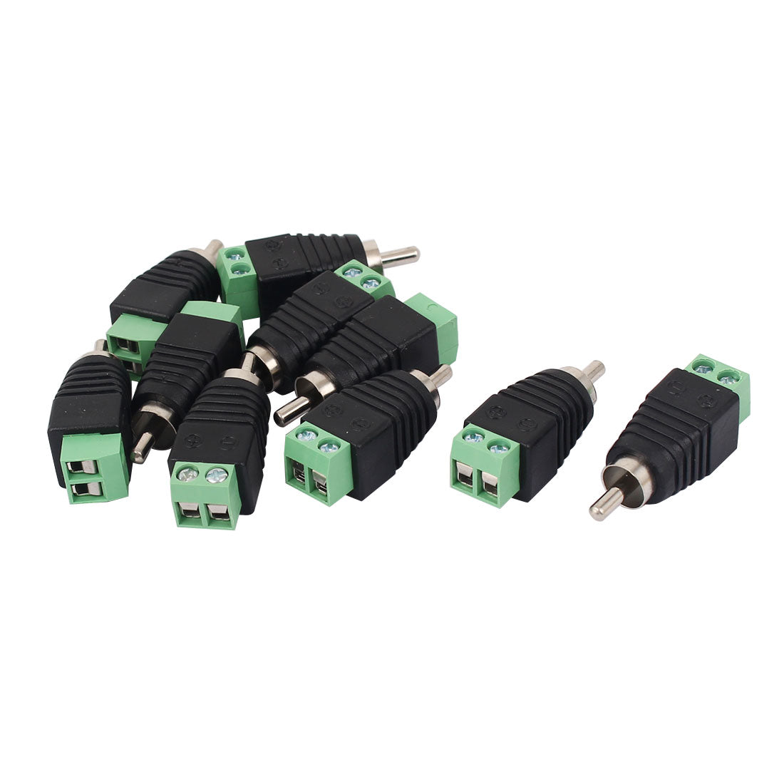 uxcell Uxcell 10pcs UTP Cat5 Cat6 Cable to AV Phono RCA Male Jack Connector Adapter for CCTV