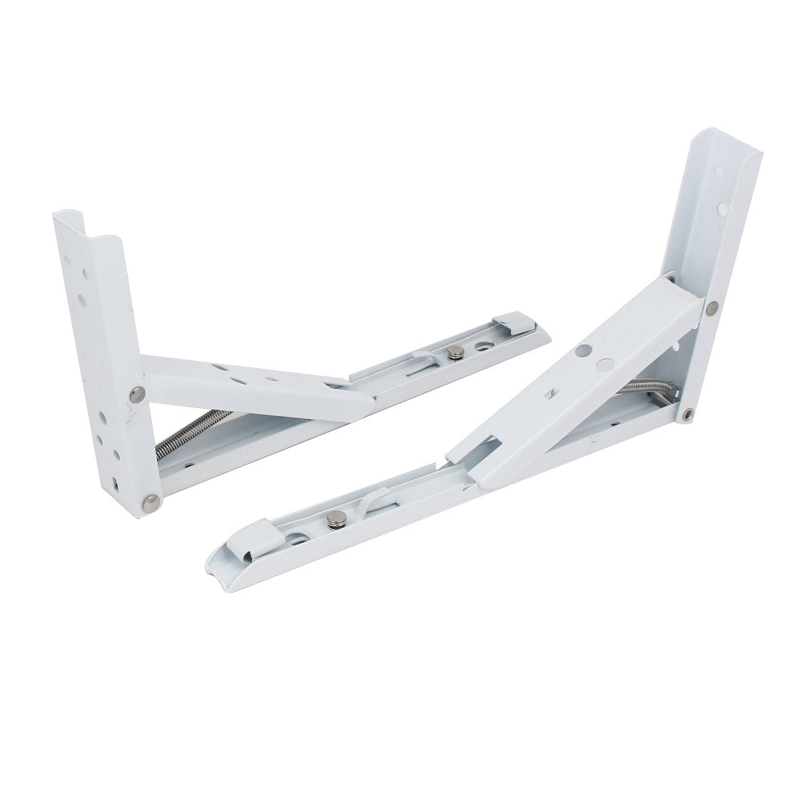 uxcell Uxcell 10-inch Long Metal Spring Loaded Folding Shelf Bracket Support White 2pcs