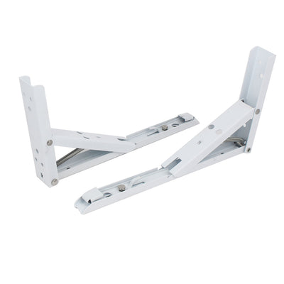 Harfington Uxcell 10-inch Long Metal Spring Loaded Folding Shelf Bracket Support White 2pcs