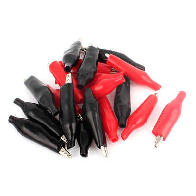 Harfington Uxcell 20Pcs Red&Black Cover 45mm Metal Alligator Clip for Testing Clamp
