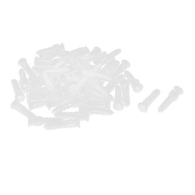 Harfington Uxcell 30mm Length Plastic Expansion Bolt Wall Drywall Anchor White 60pcs