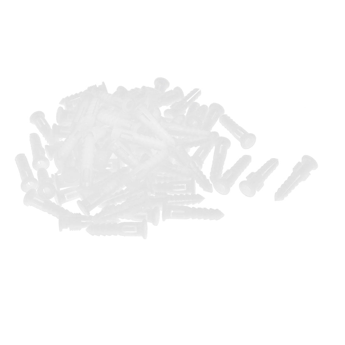 uxcell Uxcell 30mm Length Plastic Expansion Bolt Wall Drywall Anchor White 80pcs