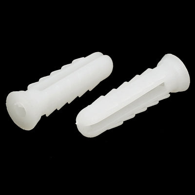 Harfington Uxcell 25mm Length Plastic Expansion Bolt Wall Drywall Anchor White 60pcs