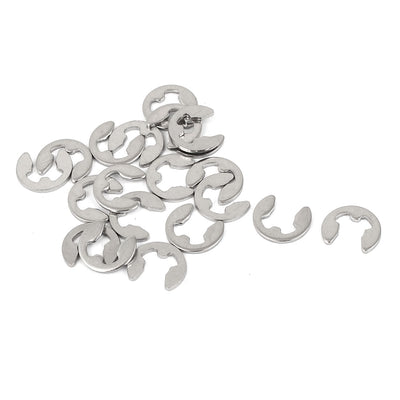 Harfington Uxcell 20pcs 304 Stainless Steel Fastener External Retaining Ring E-Clip Circlip 4mm