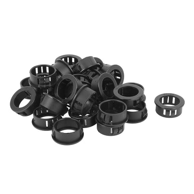 Harfington Uxcell 30pcs 25mm Mounted Dia Snap in Cable Bushing Grommet Protector Black