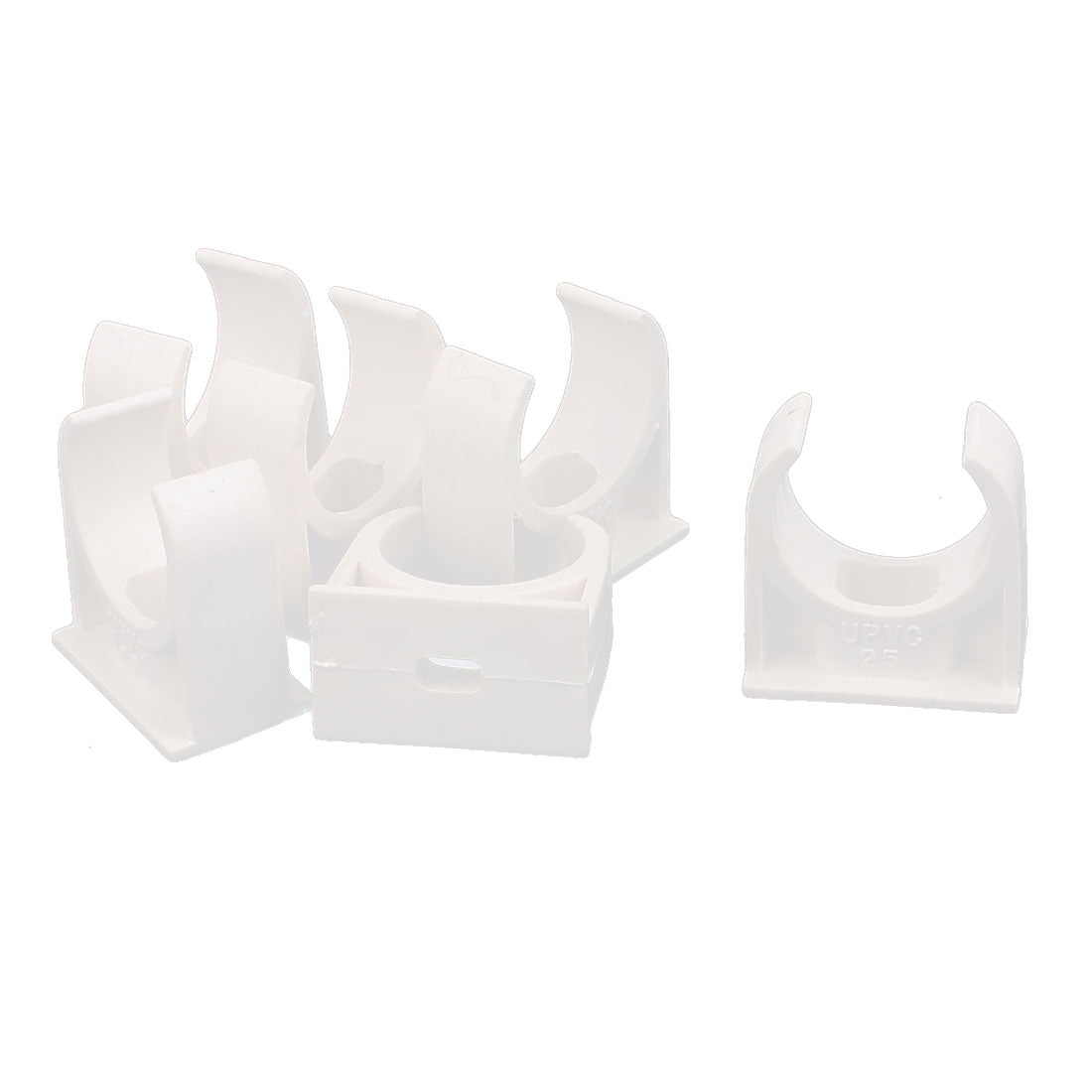 uxcell Uxcell 6 Pcs 23mm Diameter PVC Water Tube Pipe Clamps Clips Connectors White