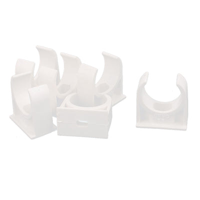 Harfington Uxcell 6 Pcs 23mm Diameter PVC Water Tube Pipe Clamps Clips Connectors White