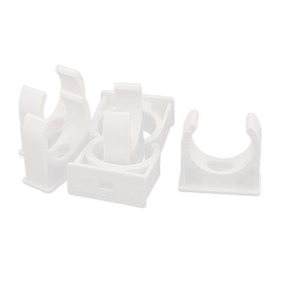 Harfington Uxcell 6 Pcs 30mm Diameter PVC Water Tube Pipe Clamps Clips Connectors White