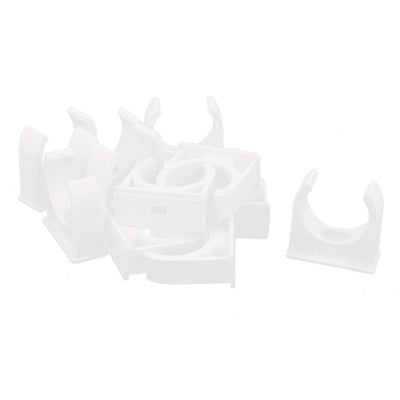 Harfington Uxcell 12 Pcs 30mm Diameter PVC Water Tube Pipe Clamps Clips Connectors White