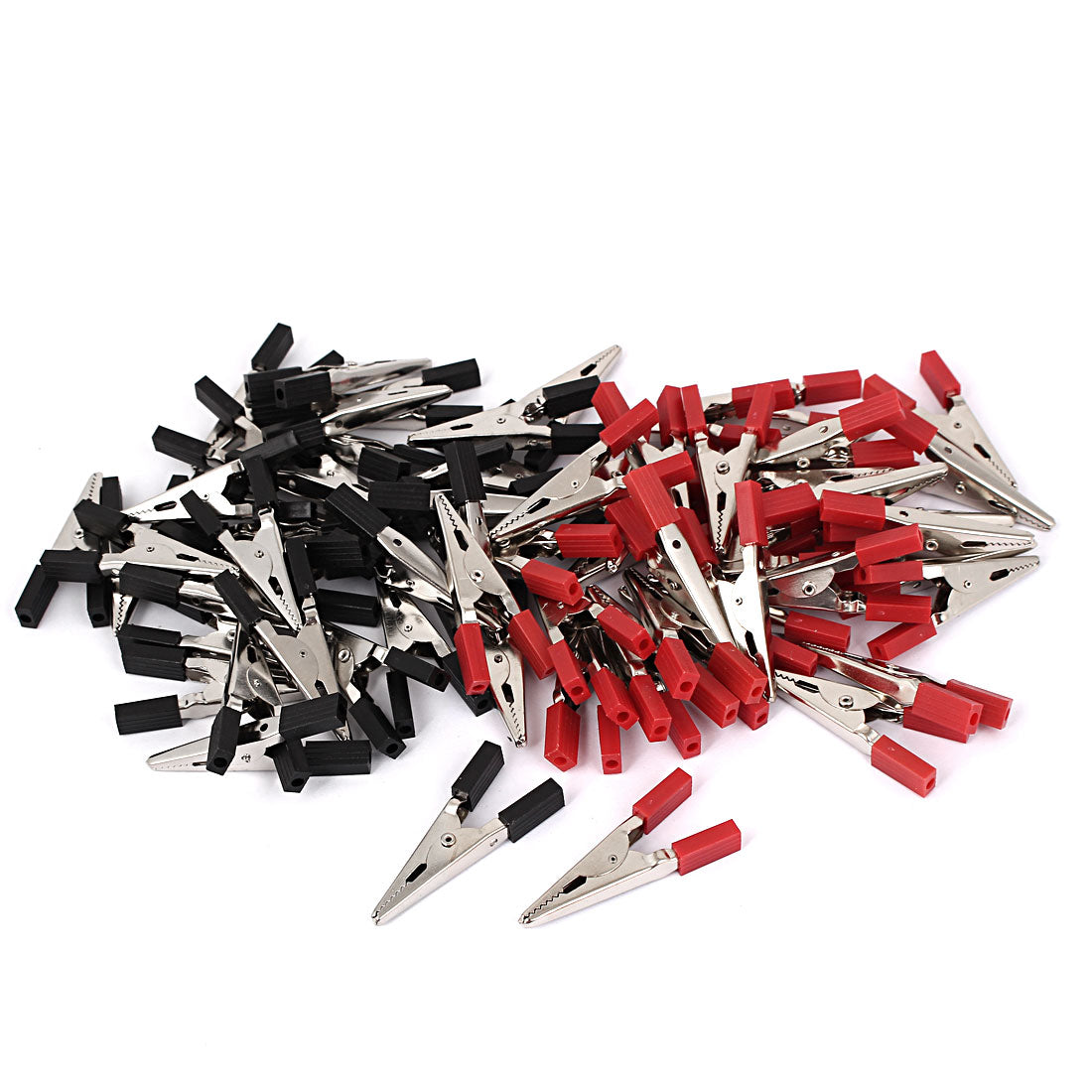 uxcell Uxcell 66pcs  Black Red Plastic Coated Test Alligator Clips Clamps 50mm