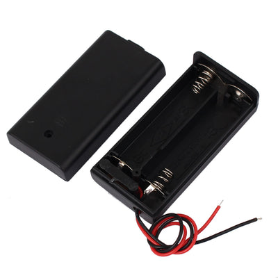 Harfington Uxcell 2 Pcs 3V Power Supply 2 x AA Battery Holder Enclosed Case Box Switch 160mm Lead