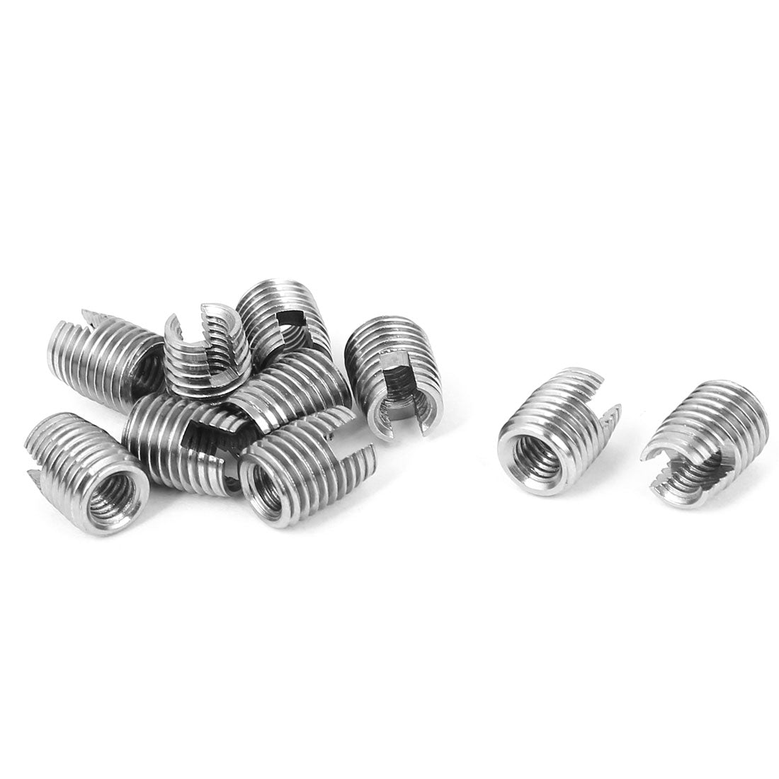 uxcell Uxcell 10mm Length Stainless Steel 306 Type Self Tapping Threaded Insert 10pcs