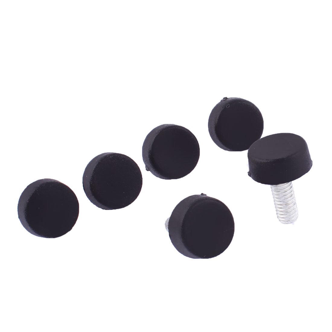 uxcell Uxcell 6mm Threaded Plastic Base Screw On Type Furniture Glide Leveling Foot Black 6pcs