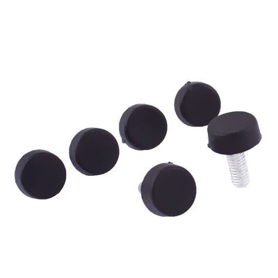 Harfington Uxcell 6mm Threaded Plastic Base Screw On Type Furniture Glide Leveling Foot Black 6pcs