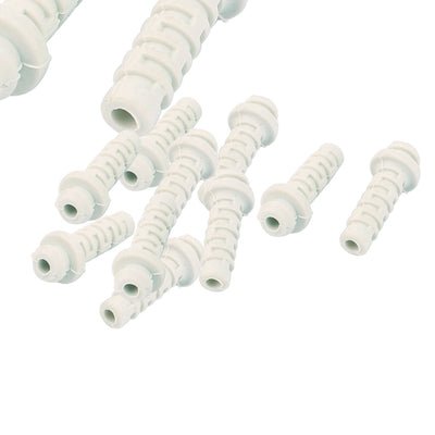 Harfington Uxcell 10pcs 3mm Inner Dia Rubber Strain Relief Cord Boot Protector Cable Sleeve White