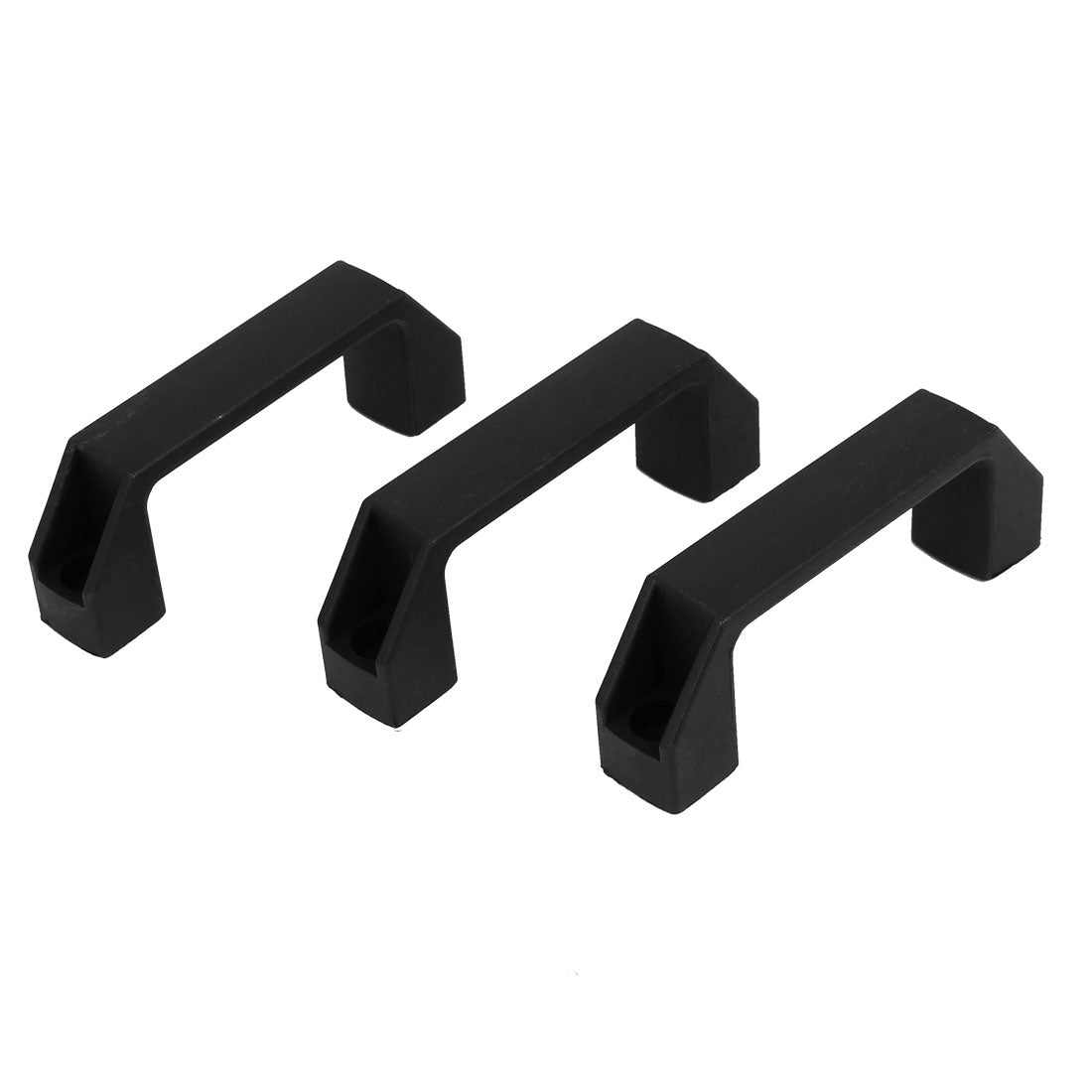 uxcell Uxcell Cabinet Cupboard Gate Door Plastic Pull Handles Black 110mm Length 3pcs