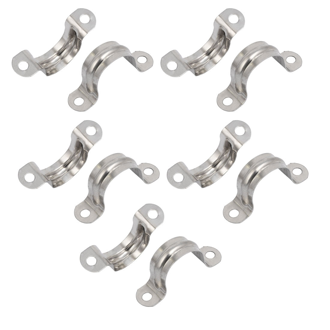 uxcell Uxcell 25mm Dia Metal U Shaped Pipe Strap Tension Tube Clips Clamps 10pcs