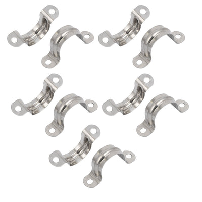Harfington Uxcell 25mm Dia Metal U Shaped Pipe Strap Tension Tube Clips Clamps 10pcs